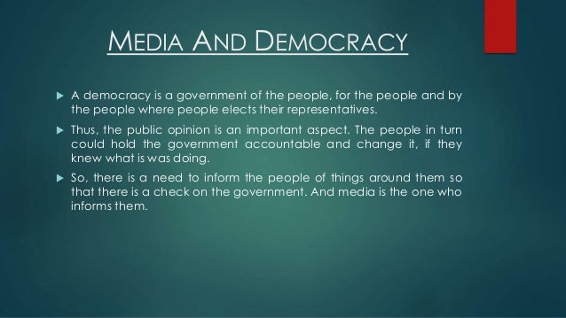 Реферат: The Role Of The Media In Democracy